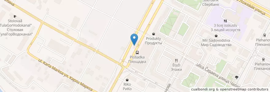Mapa de ubicacion de Дрова en ロシア, 中央連邦管区, Тульская Область, Городской Округ Тула.