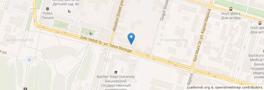 Mapa de ubicacion de Столовая БашГУ en Rusia, Приволжский Федеральный Округ, Башкортостан, Городской Округ Уфа.