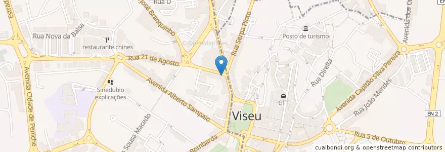 Mapa de ubicacion de Café Central en البرتغال, الوسطى, فيسيو, فيسيو داو لافويش, فيسيو, União Das Freguesias De Viseu.