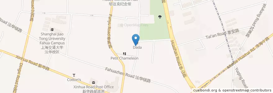 Mapa de ubicacion de Dada en China, Xangai, 长宁区.