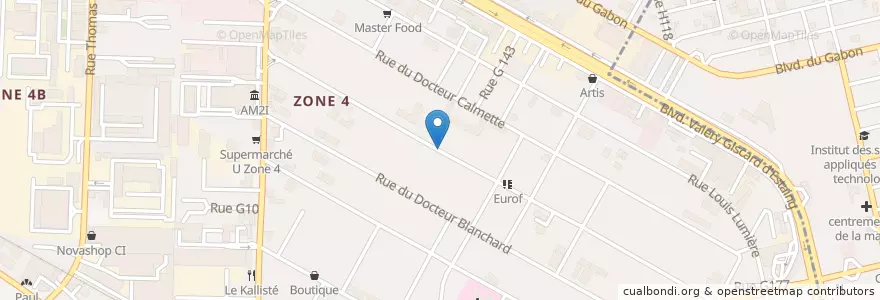 Mapa de ubicacion de Alizée club en Ivory Coast, Abidjan, Marcory.