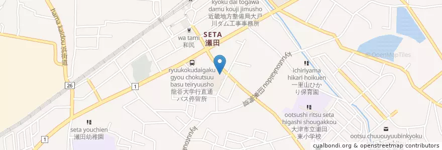 Mapa de ubicacion de Meat Hunter en 日本, 滋賀県, 大津市.