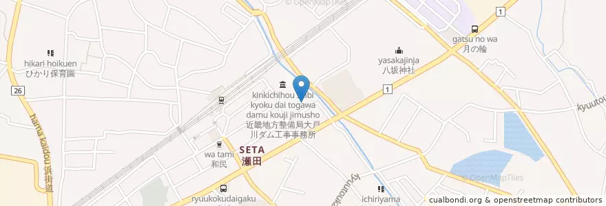 Mapa de ubicacion de デルタカフェ en Japon, Préfecture De Shiga, 大津市.
