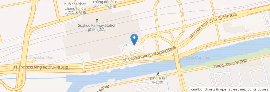 Mapa de ubicacion de 地下停车场入口 en 中国, 苏州市, 江苏省, 姑苏区, 苏锦街道.