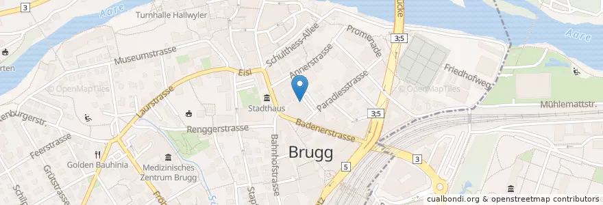 Mapa de ubicacion de Plug'n Roll en Suisse, Argovie, Bezirk Brugg, Brugg.