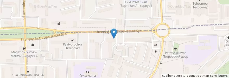 Mapa de ubicacion de Dodo Pizza en Russia, Central Federal District, Moscow, Eastern Administrative Okrug.