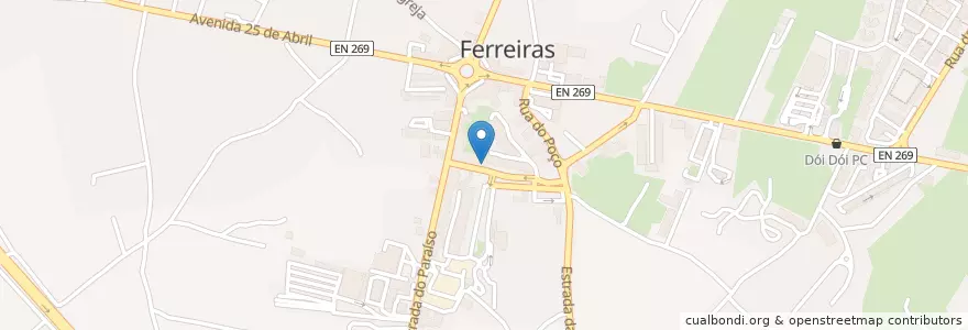 Mapa de ubicacion de Refugio Do Vicente en Portugal, Algarve, Algarve, Faro, Albufeira, Ferreiras.