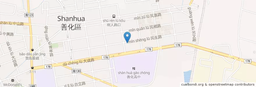Mapa de ubicacion de Mr. Hu Restaurant en Taïwan, Tainan, 善化區.