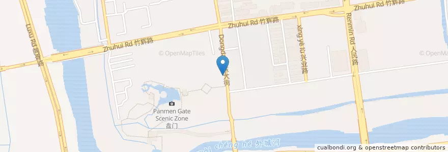 Mapa de ubicacion de 盘门景区 en Китай, Сучжоу, Цзянсу, 沧浪街道, Гусу, 吴门桥街道.