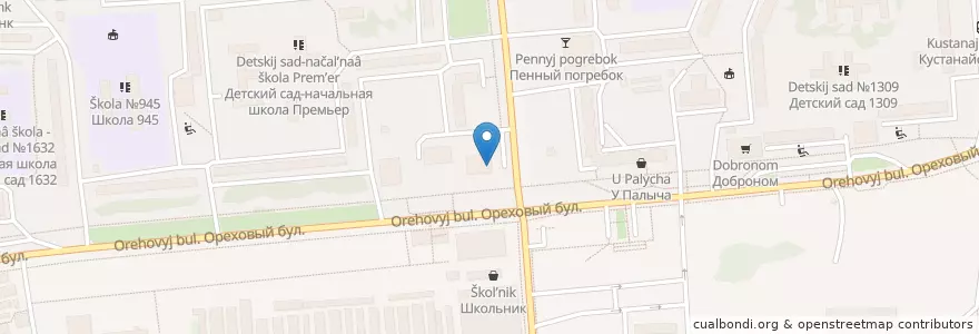 Mapa de ubicacion de Горздрав en Rusland, Centraal Federaal District, Moskou, Южный Административный Округ, Район Зябликово.