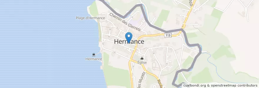 Mapa de ubicacion de Auberge d'Hermance en Schweiz/Suisse/Svizzera/Svizra, Genève, Hermance, Genève, Hermance, Chens-Sur-Léman.