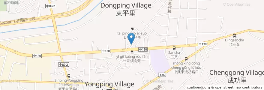 Mapa de ubicacion de 建國肉圓 en 타이완, 타이중 시, 타이핑구.
