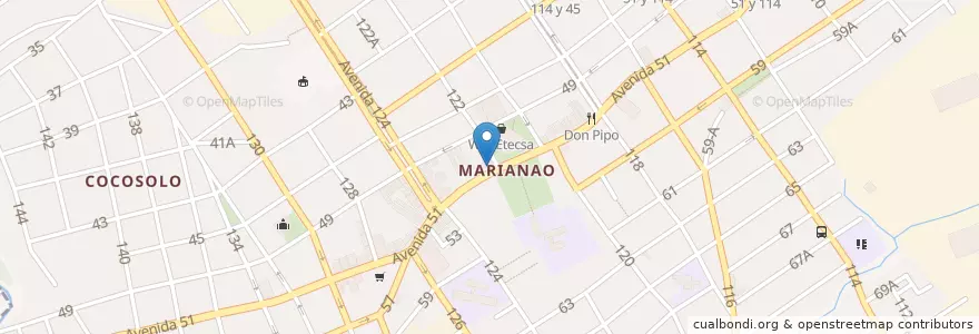 Mapa de ubicacion de Casa de la cultura en Cuba, La Habana, Marianao.