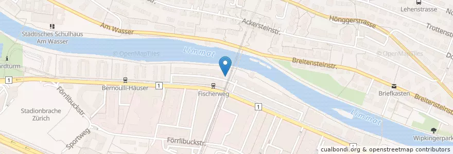 Mapa de ubicacion de Limmat West 2 en Suisse, Zurich, District De Zurich, Zurich.