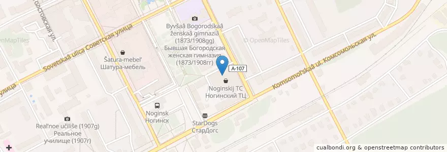 Mapa de ubicacion de Синема Сити en 러시아, Центральный Федеральный Округ, Московская Область, Богородский Городской Округ.