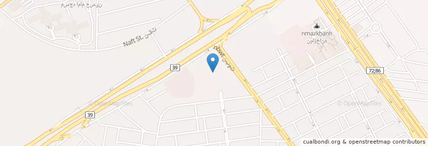 Mapa de ubicacion de سازمان اتوبوسرانی شرکت ملی مناطق نفت خیز جنوب en Иран, Хузестан, شهرستان اهواز, بخش مرکزی, Ахваз.