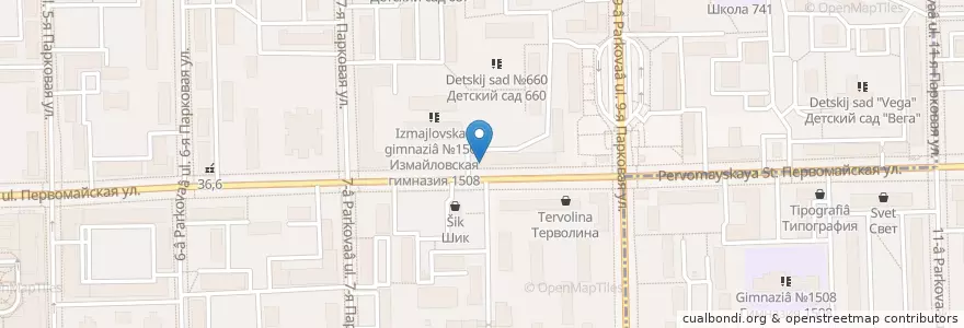 Mapa de ubicacion de Самсон Фарма en روسيا, Центральный Федеральный Округ, Москва, Восточный Административный Округ, Район Измайлово.
