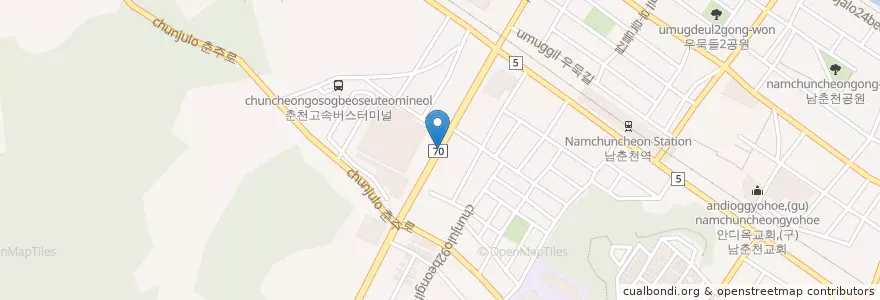 Mapa de ubicacion de 강남병원 en Südkorea, Gangwon-Do.