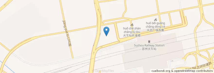 Mapa de ubicacion de 苏州站北广场公交枢纽 en China, Suzhou, Jiangsu, Gusu, 苏锦街道.