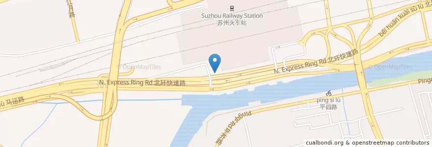 Mapa de ubicacion de 苏州站南广场公交枢纽 en Китай, Сучжоу, Цзянсу, Гусу, 苏锦街道.