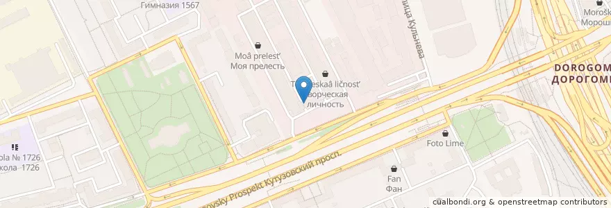 Mapa de ubicacion de BCLA en Rusia, Distrito Federal Central, Москва, Западный Административный Округ, Район Дорогомилово.