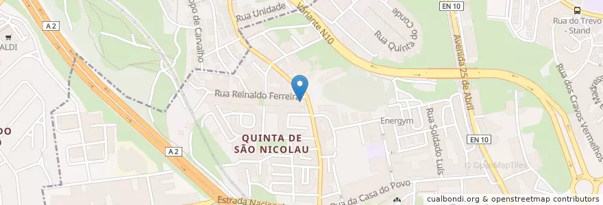 Mapa de ubicacion de Externato Infantil Dó-Ré-Mi en البرتغال, Área Metropolitana De Lisboa, شطوبر, شبه جزيرة شطوبر, Almada, Seixal.