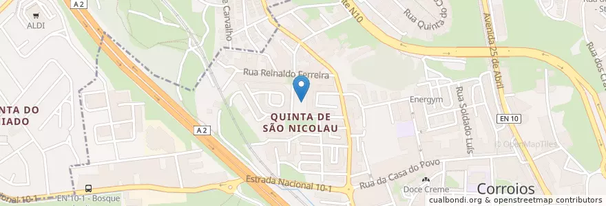 Mapa de ubicacion de Jardim de Infância de São Nicolau en Portugal, Área Metropolitana De Lisboa, Setúbal, Península De Setúbal, Almada, Seixal.