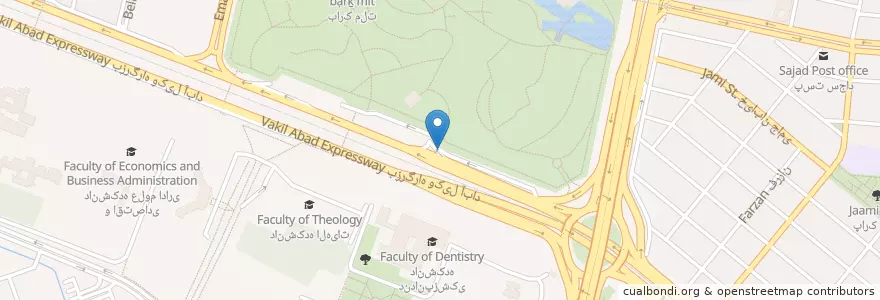 Mapa de ubicacion de پایانه آزادی en イラン, ラザヴィー・ホラーサーン, شهرستان مشهد, مشهد, بخش مرکزی شهرستان مشهد.