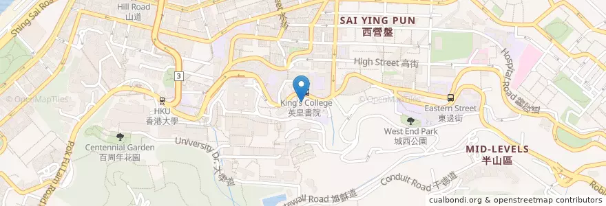 Mapa de ubicacion de Ebeneezer's Kebabs & Pizzeria en Китай, Гуандун, Гонконг, Гонконг, Новые Территории, 中西區 Central And Western District.