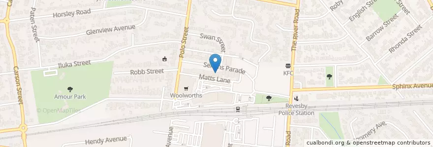 Mapa de ubicacion de ANZ en Australia, New South Wales, Canterbury-Bankstown Council, Sydney.