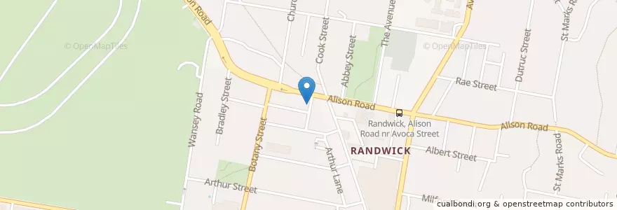 Mapa de ubicacion de KB School of Music en Austrália, Nova Gales Do Sul, Sydney, Randwick City Council.