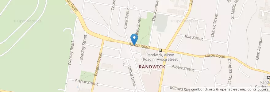 Mapa de ubicacion de 169 Cafe en Austrália, Nova Gales Do Sul, Sydney, Randwick City Council.