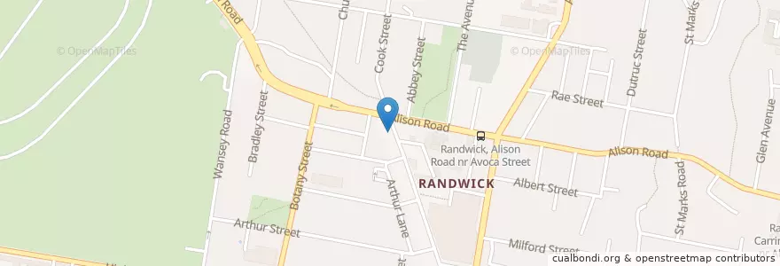 Mapa de ubicacion de ANZ en 오스트레일리아, New South Wales, 시드니, Randwick City Council.