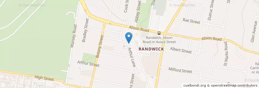 Mapa de ubicacion de Sushi Train en Австралия, Новый Южный Уэльс, Sydney, Randwick City Council.