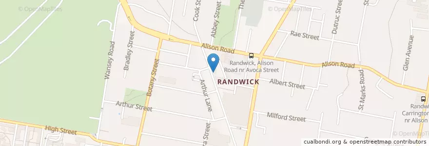 Mapa de ubicacion de Westpac en Australie, Nouvelle Galles Du Sud, Sydney, Randwick City Council.