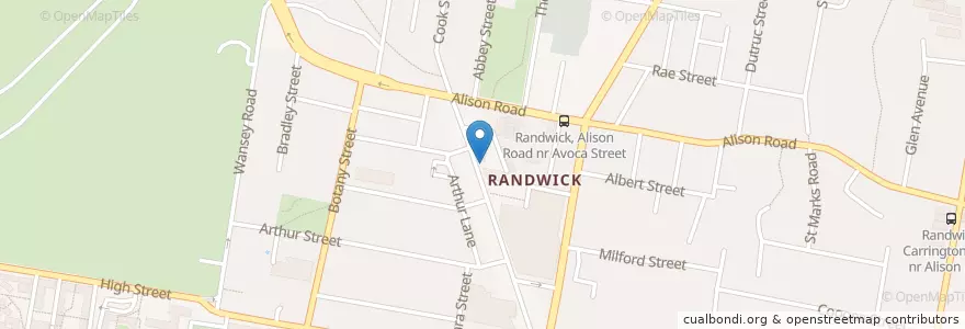 Mapa de ubicacion de Priceline Pharmacy en 오스트레일리아, New South Wales, 시드니, Randwick City Council.