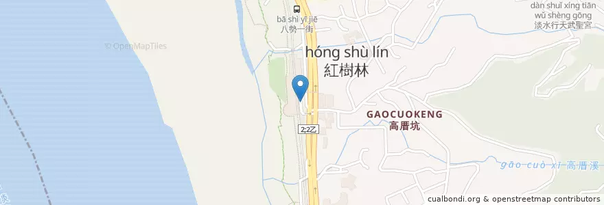 Mapa de ubicacion de 機車停車場 en تایوان, 新北市, 淡水區.