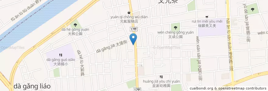 Mapa de ubicacion de 八方雲集鍋貼 en تايوان, تاينان, 北區.