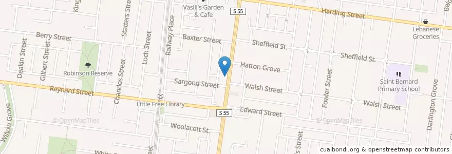 Mapa de ubicacion de Caltex en Australia, Victoria, City Of Moreland.