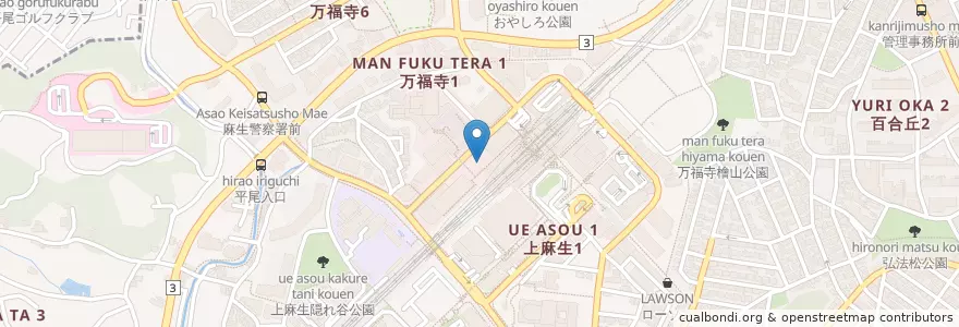 Mapa de ubicacion de はま寿司 en Japan, 神奈川県, 川崎市, 麻生区.
