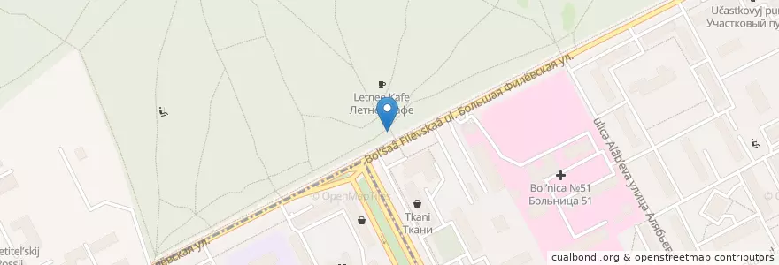 Mapa de ubicacion de Кофе en روسيا, Центральный Федеральный Округ, Москва, Западный Административный Округ, Район Филёвский Парк.