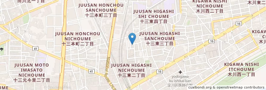 Mapa de ubicacion de 居酒屋 うさぎ en ژاپن, 大阪府, 大阪市, 淀川区.