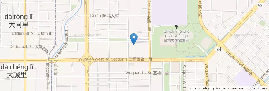 Mapa de ubicacion de Shan Shin Dining Room en Taiwan, Taichung, West District.