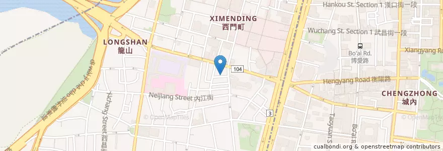 Mapa de ubicacion de 清香沙茶火鍋 en تايوان, تايبيه الجديدة, تايبيه, 萬華區.