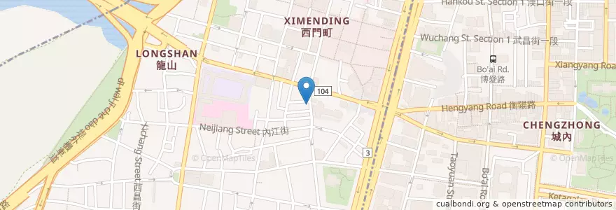 Mapa de ubicacion de 正宗溫州大餛飩 en Taiwán, Nuevo Taipéi, Taipéi, 萬華區.