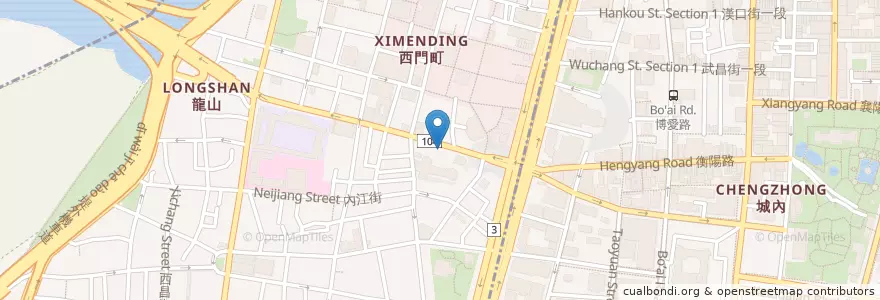 Mapa de ubicacion de 老抽茶餐廳 en 臺灣, 新北市, 臺北市, 萬華區.