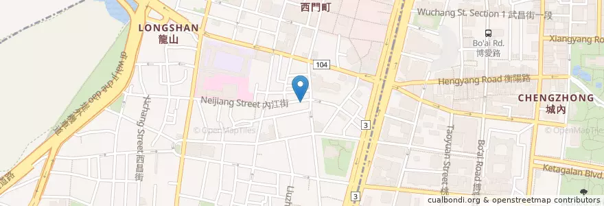 Mapa de ubicacion de 吉祥素食 en 臺灣, 新北市, 臺北市, 萬華區.