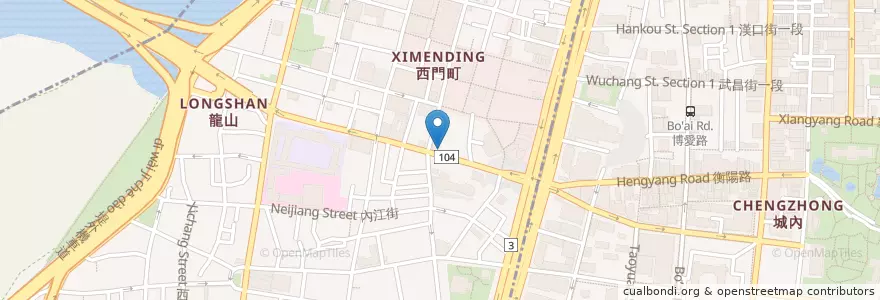 Mapa de ubicacion de Oven Cafe en 臺灣, 新北市, 臺北市, 萬華區.