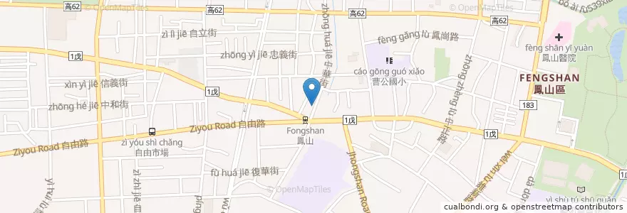 Mapa de ubicacion de 鳳一麵坊 en Taïwan, Kaohsiung, Fengshan.