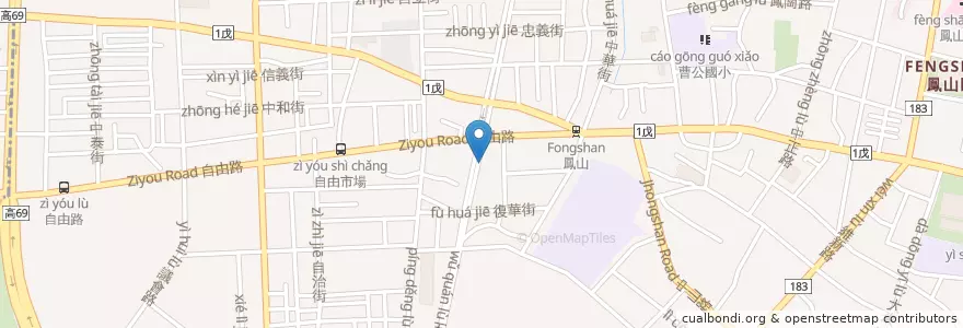 Mapa de ubicacion de 初 拉麵 en 臺灣, 高雄市, 鳳山區.